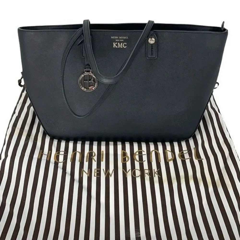 Henri‎ Bendel Aunthentic Black Large Tote Handbag Gold Hardware W/Dust Bag